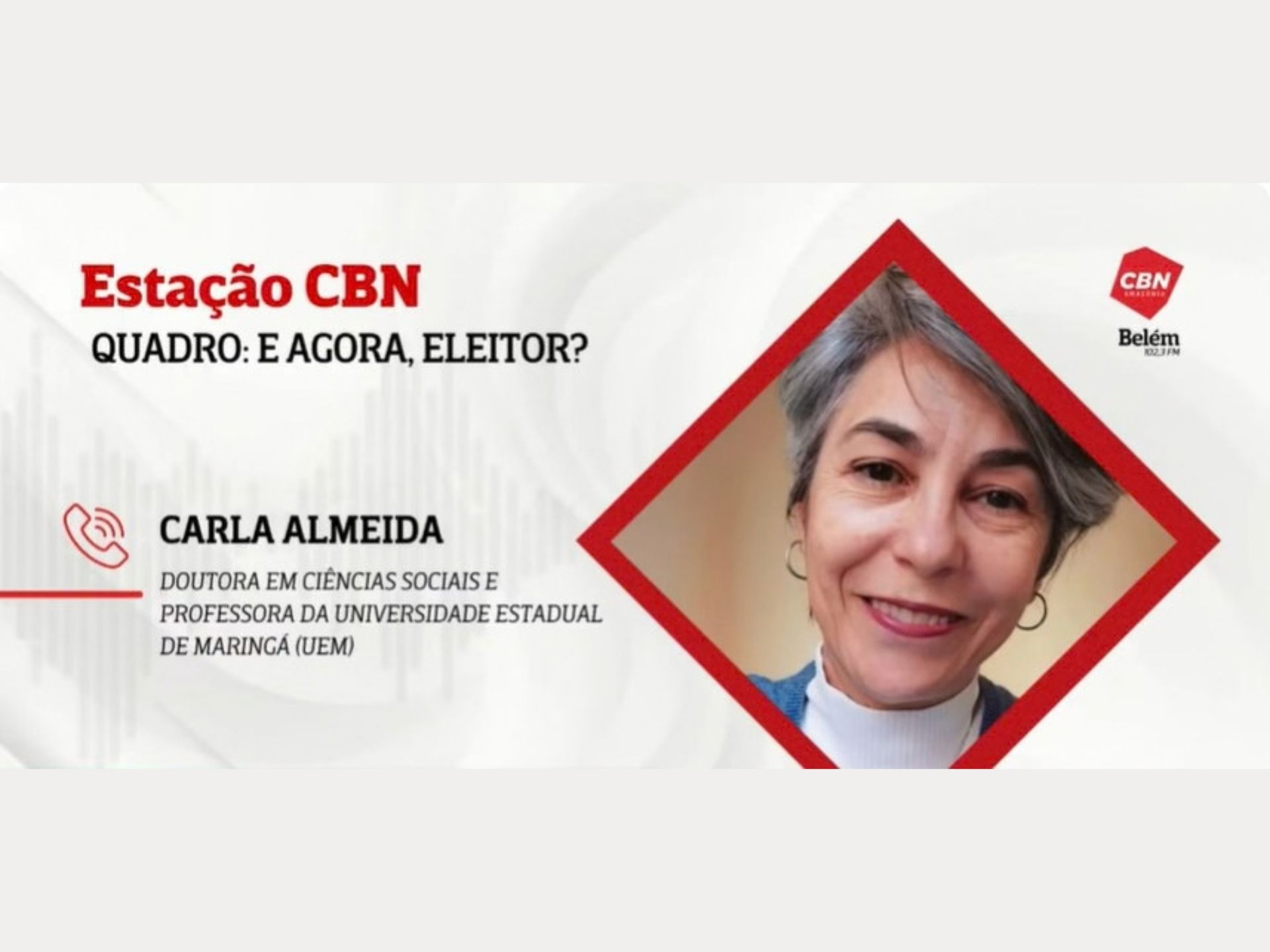 Pesquisadora do OPar apresenta resultados do IPar-Eleitoral em entrevista à CBN Amazônia