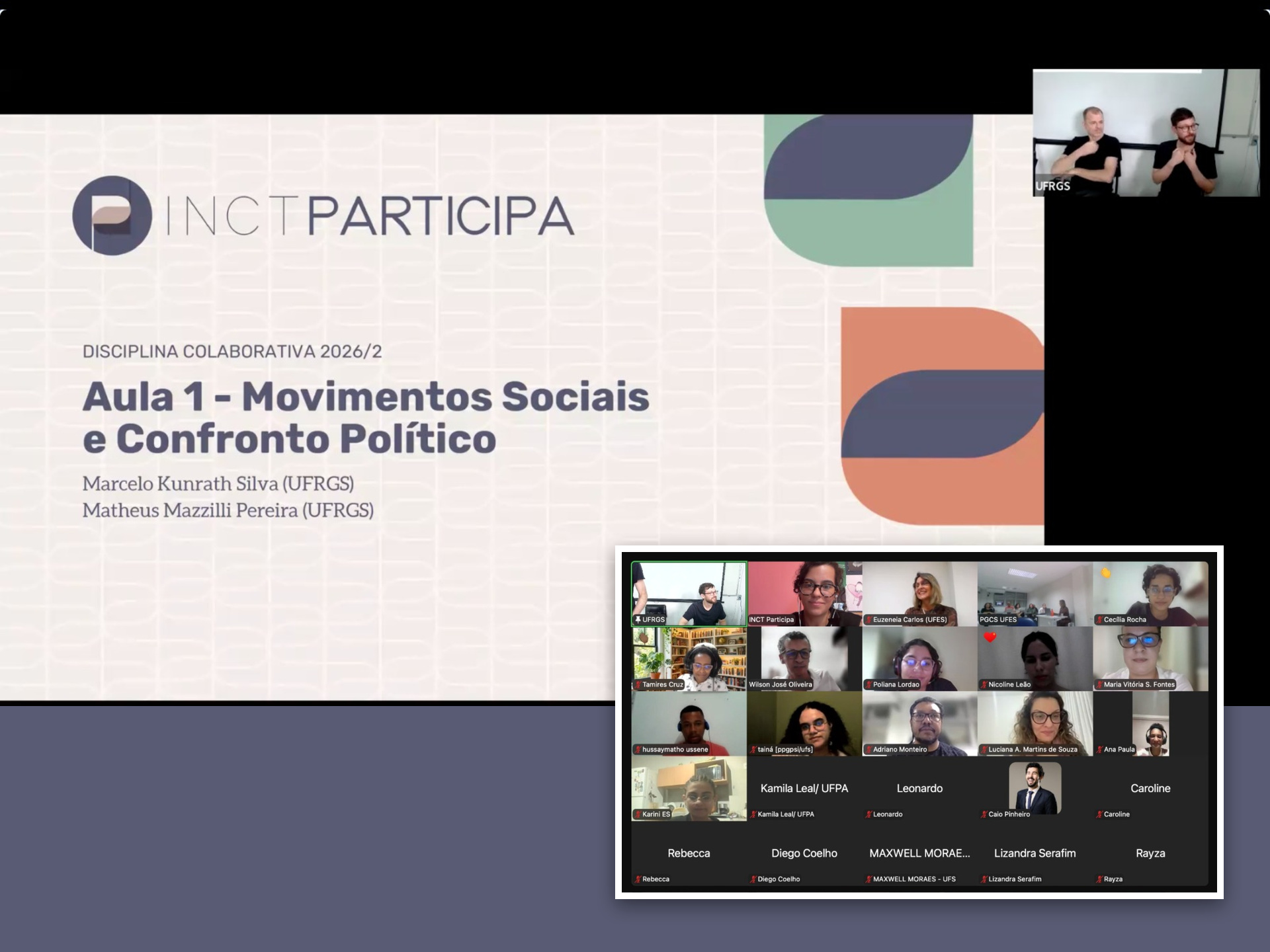Disciplina colaborativa do INCT Participa inicia segunda edição com foco no confronto político